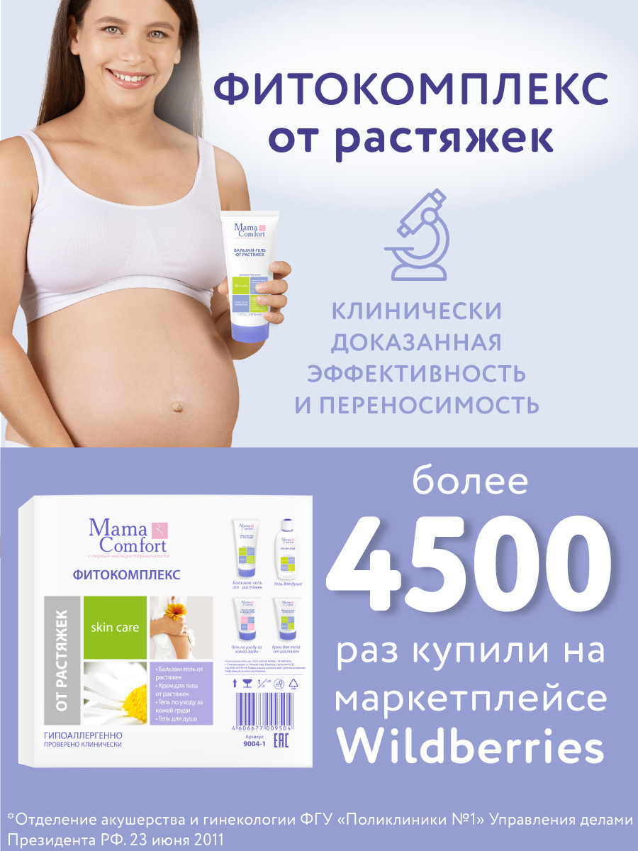 Уход за телом Деликатный Mama Com.fort Фитокомплекс увлажняющий от растяжек