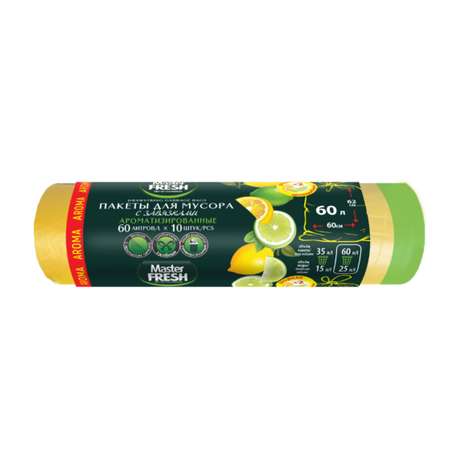 Пакеты для мусора Master fresh Aroma с завязками 60л 10шт