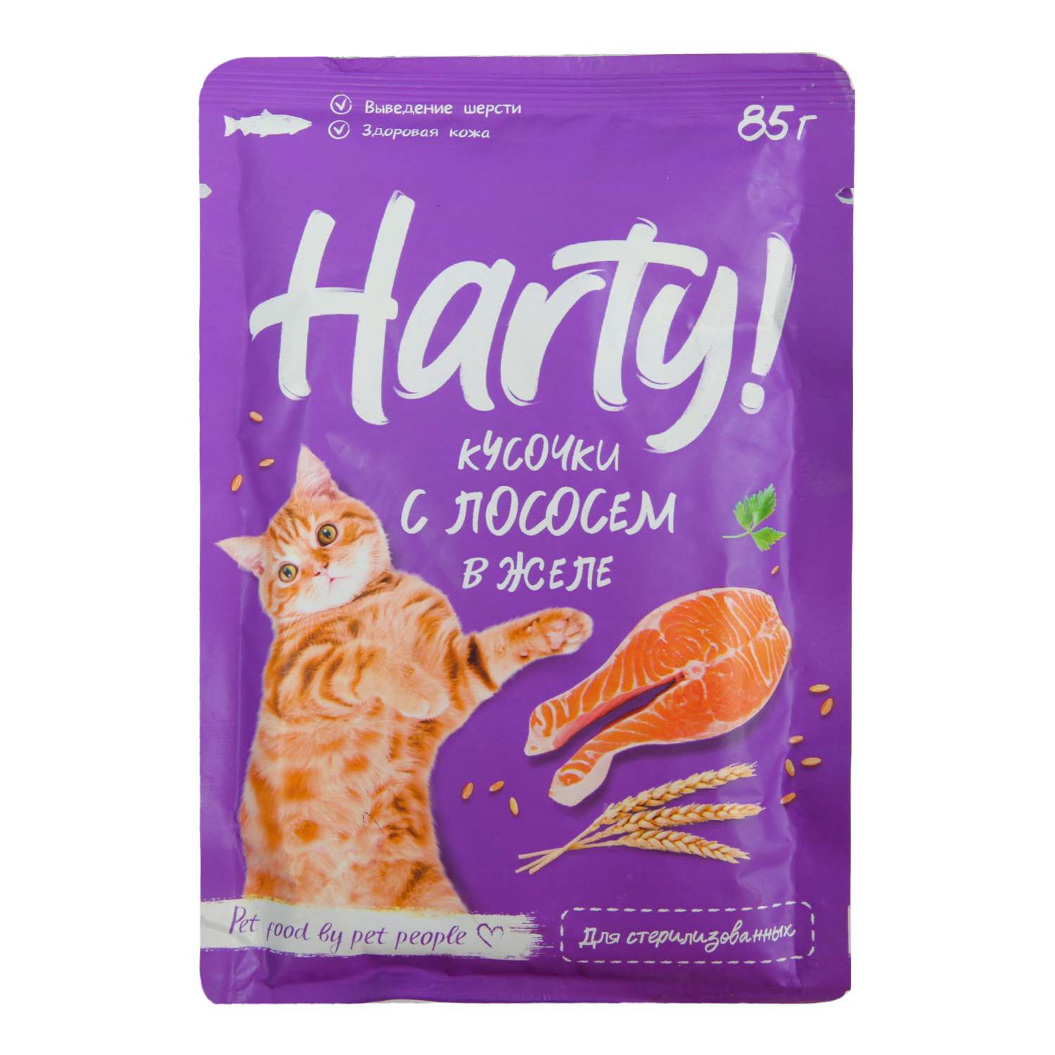 Корм для кошек Harty 85г стерилизованных кусочки с лососем в желе - фото 1