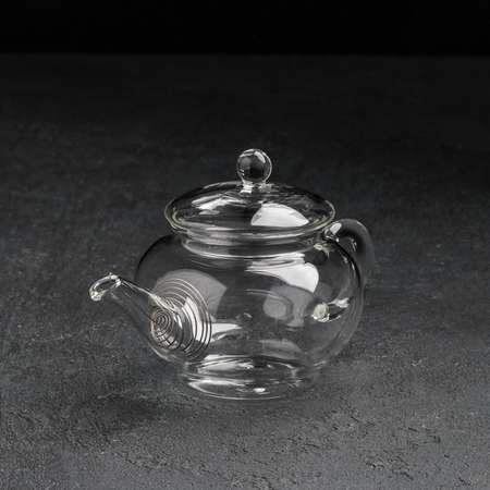 Чайник Доляна стеклянный заварочный с металлическим ситом «Дамбо» 250 мл