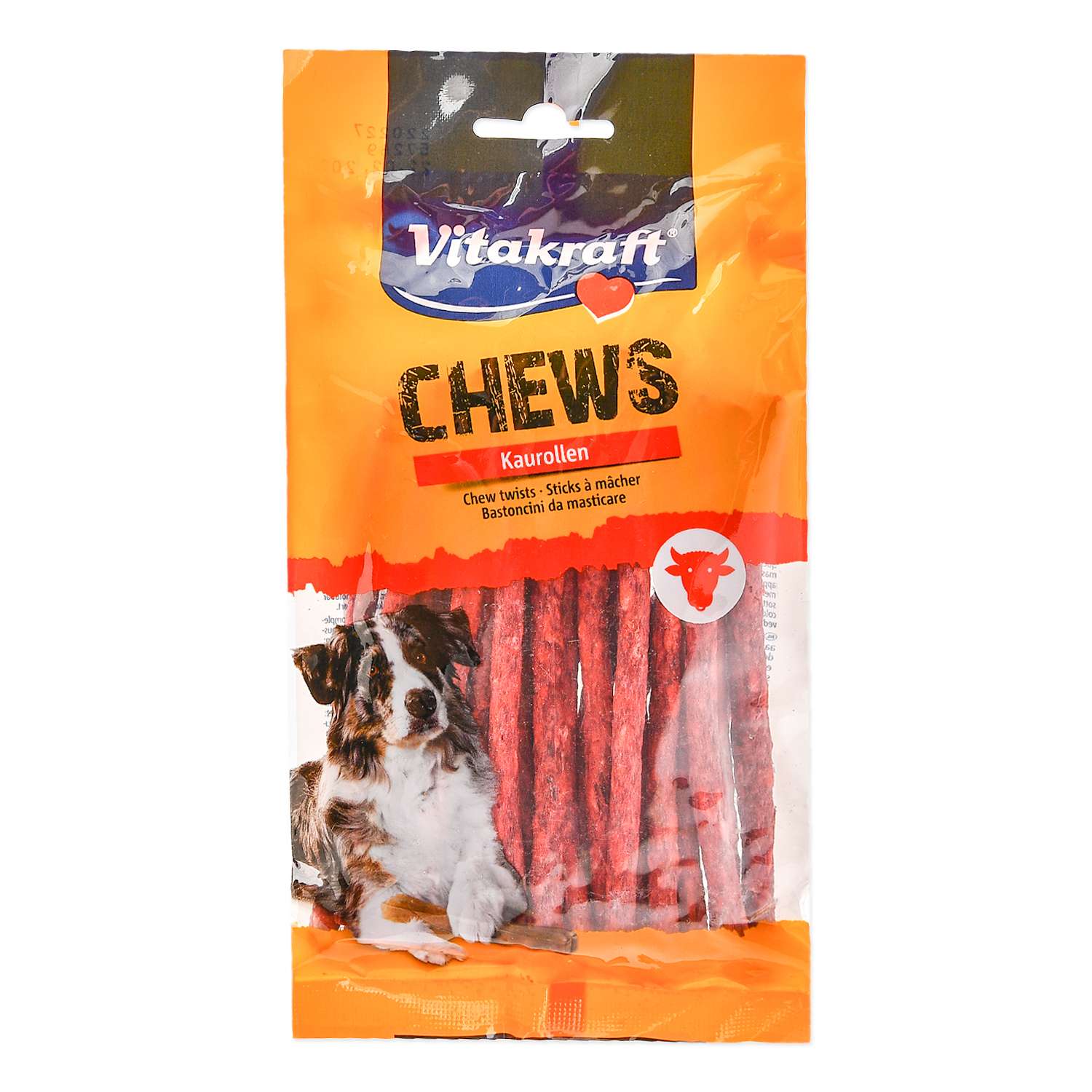 Лакомство для собак Vitakraft Chews Палочки жевательные 12,5 см 25 шт Красные 34645 - фото 1