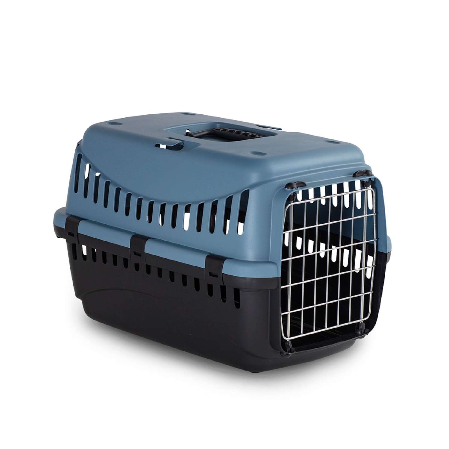 Переноска для животных малая Lilli Pet для кошек собак мелких и средних пород транспортный бокс перевозка 46*31*32 см синяя - фото 1