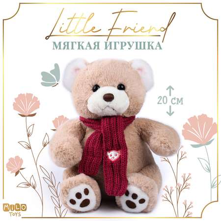 Мягкая игрушка Milo Toys Little Friend мишка с розовыми шарфом