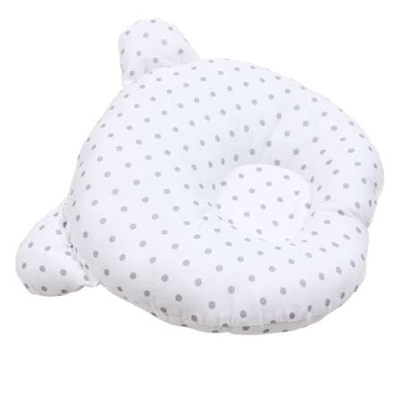 Подушка AmaroBaby анатомическая First Pillow Горошек серый