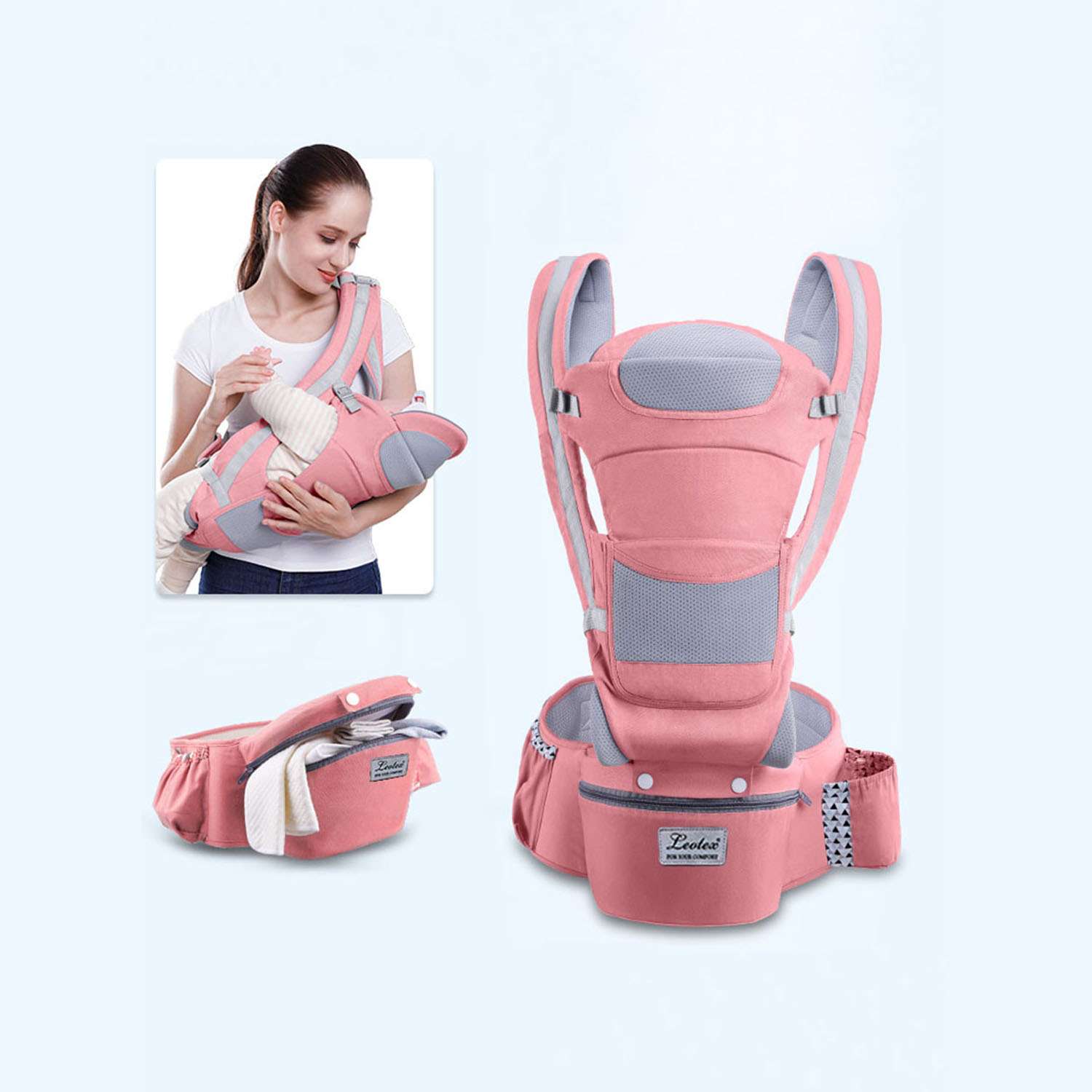 Рюкзак-переноска для детей Leotex розовый - фото 2