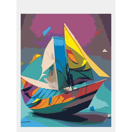 Картина по номерам 50х40 Selfica Бумажный кораблик