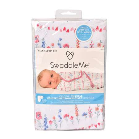 Конверт для пеленания Summer Infant SwaddleMe Цветочки на липучке SM Розовый