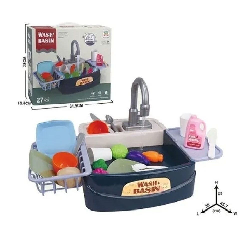 Кухонная мойка S+S игрушка для девочки с набором посуды и овощами - фото 6