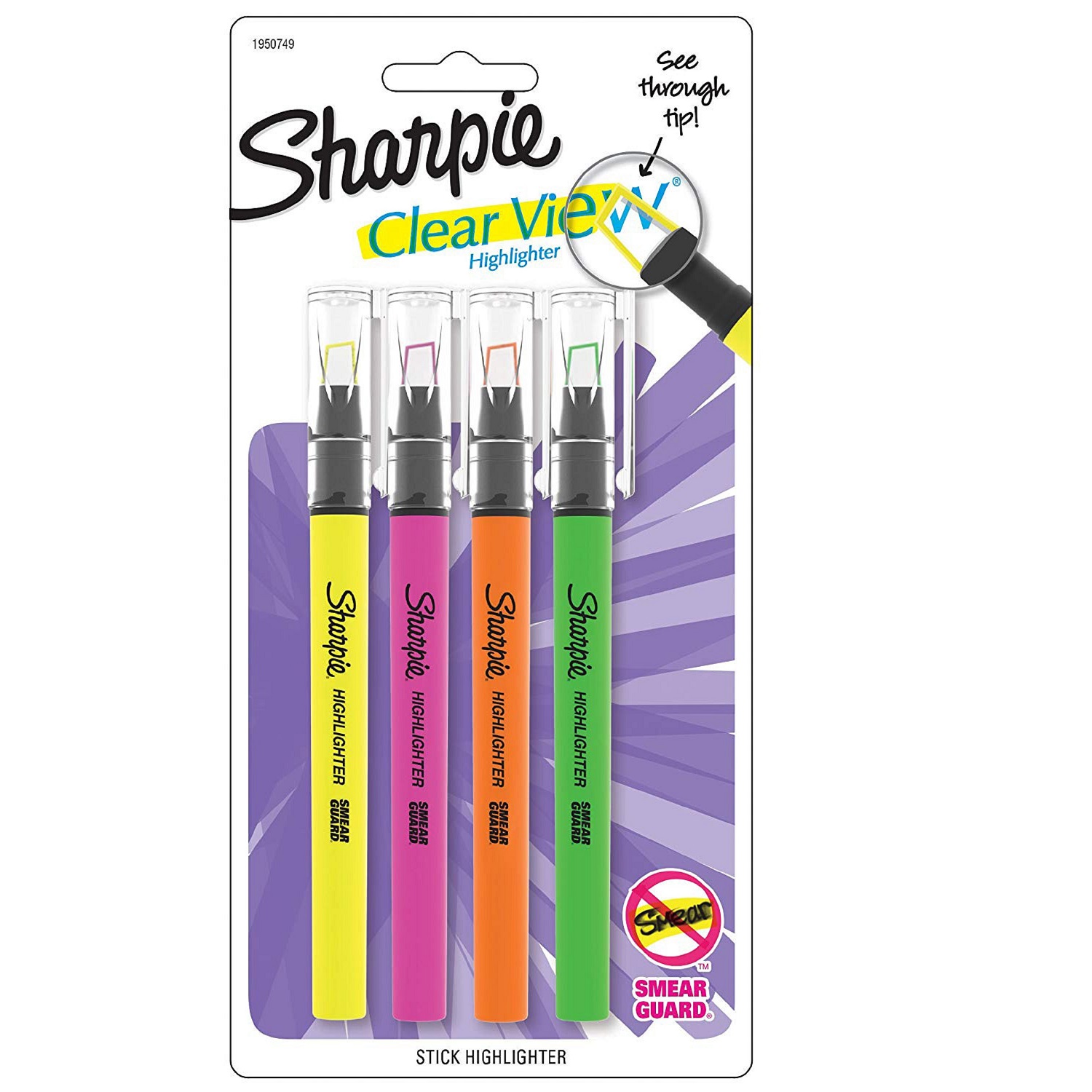 Текстовыделитель PAPER MATE Sharpie Clearview 4цвета 2.7мм 1400671 - фото 1