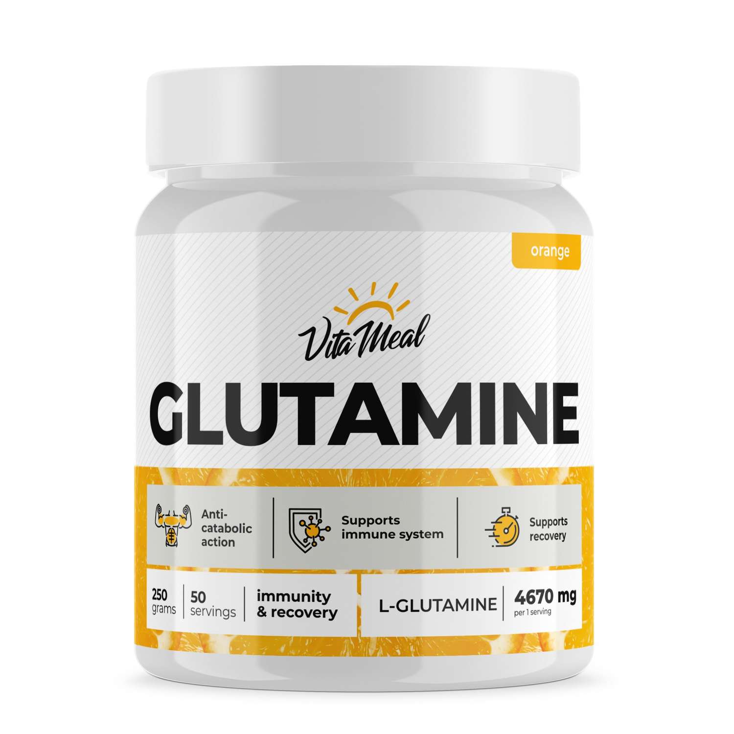 Аминокислота VitaMeal Глютамин апельсин 250 г - фото 1