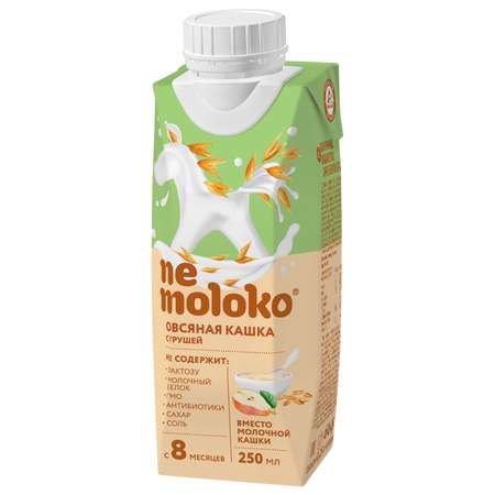 Каша безмолочная Nemoloko овсяная с грушей 0.25л с 8месяцев