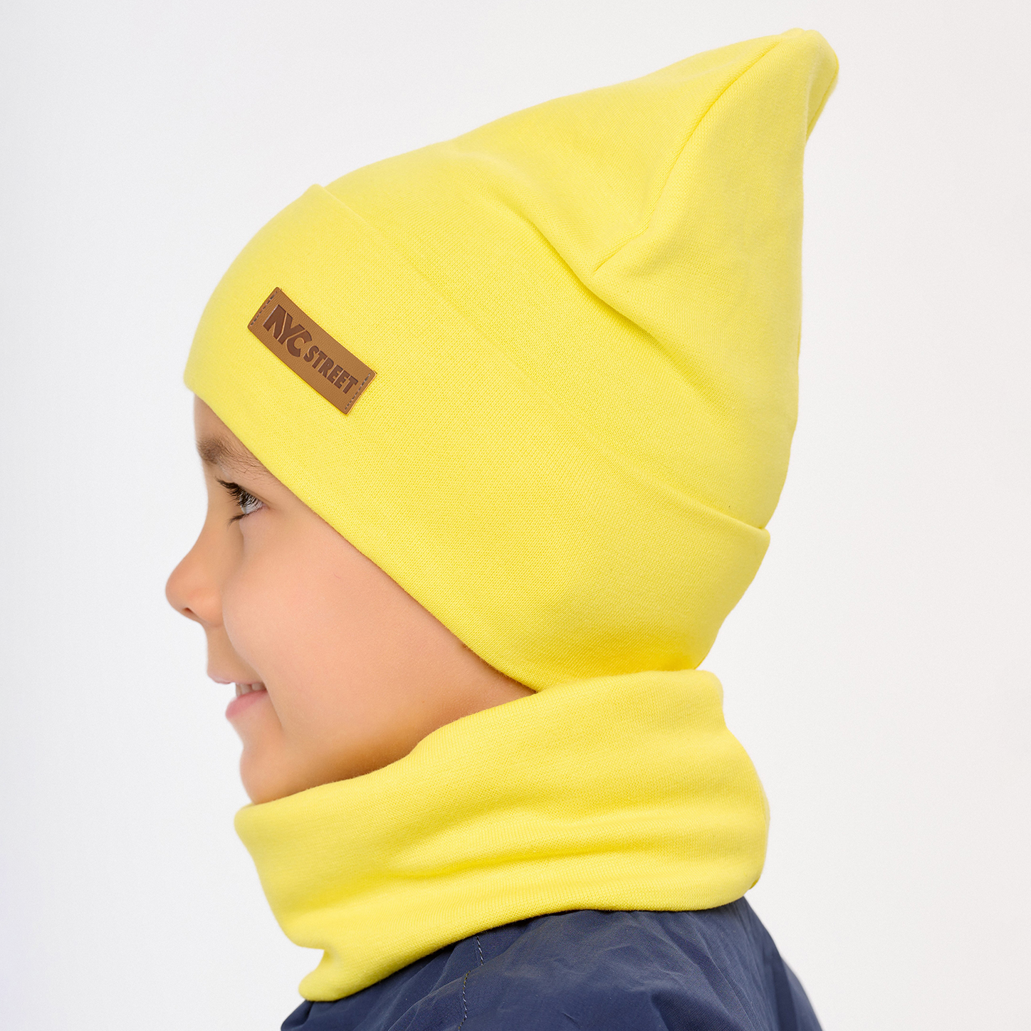 Шапка и снуд NYCkids NYC-H-38-SPRotvB-yellow - фото 4