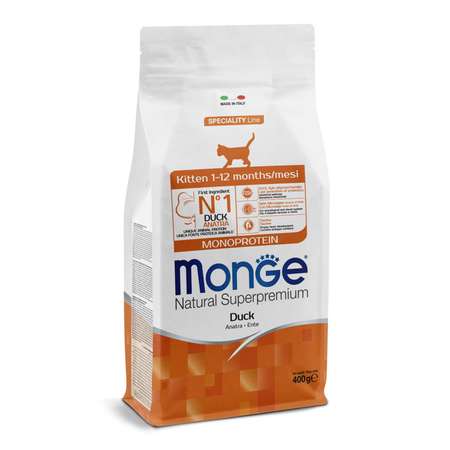 Корм для котят MONGE 400г Cat Monoprotein утка