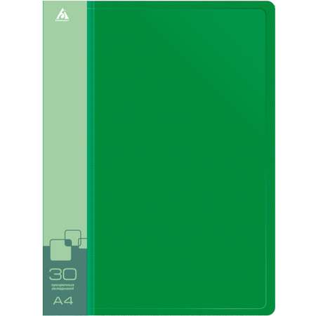 Папка Бюрократ 30 шт вкладышей A4 пластик 0.65 мм зеленый