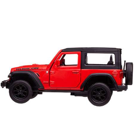 Машина металлическая Uni-Fortune Jeep Wrangler Rubicon 2021 закрытый верх красный цвет двери открываются