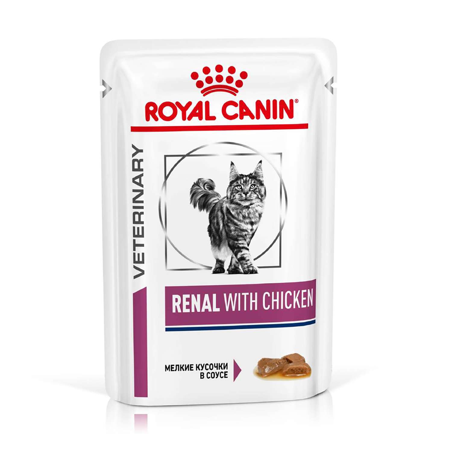 Корм для кошек ROYAL CANIN Veterinary Diet Renal Feline при лечении почек кусочки в соусе курица 85г - фото 1