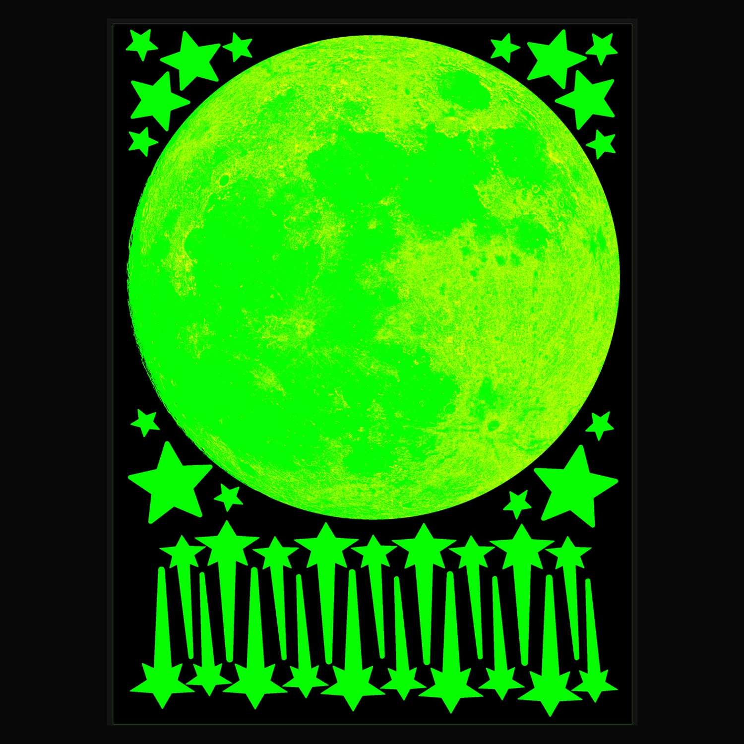 Наклейки Люми-Зуми светящиеся в темноте Луна А4 - фото 2