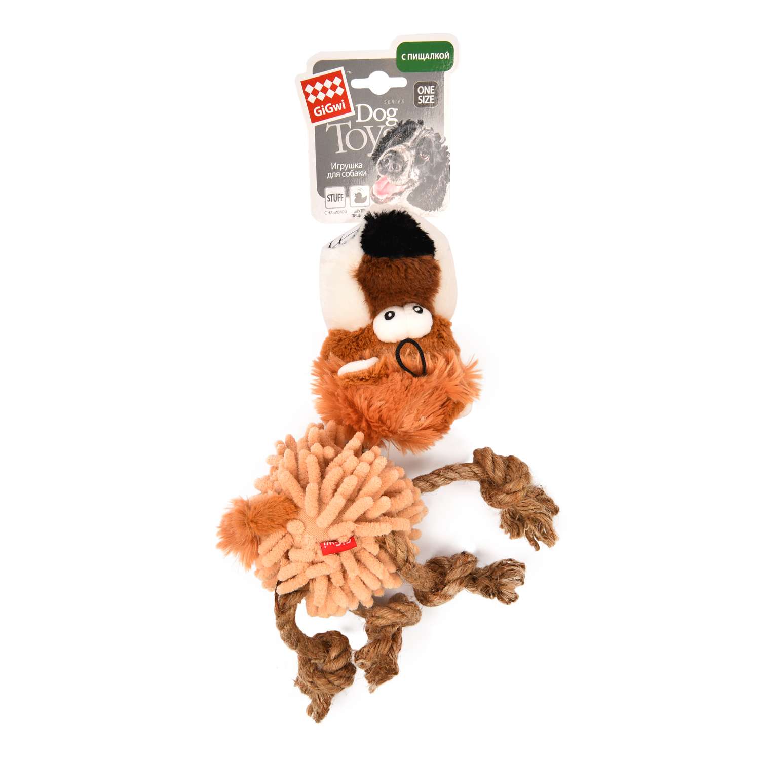 Игрушка для собак GiGwi Тигр с пищалкой 50173 - фото 2