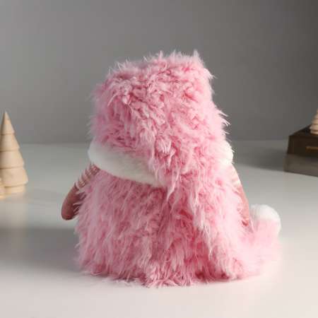 Кукла интерьерная Зимнее волшебство «Дед Мороз в розовой шубке и длинном колпаке» 20х20х25 см