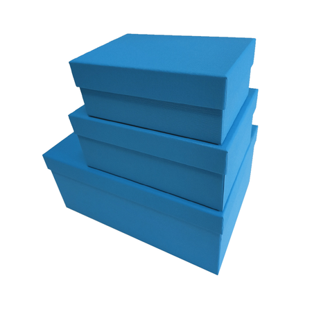 Набор подарочных коробок Cartonnage 3 в 1 Радуга голубой прямоугольный