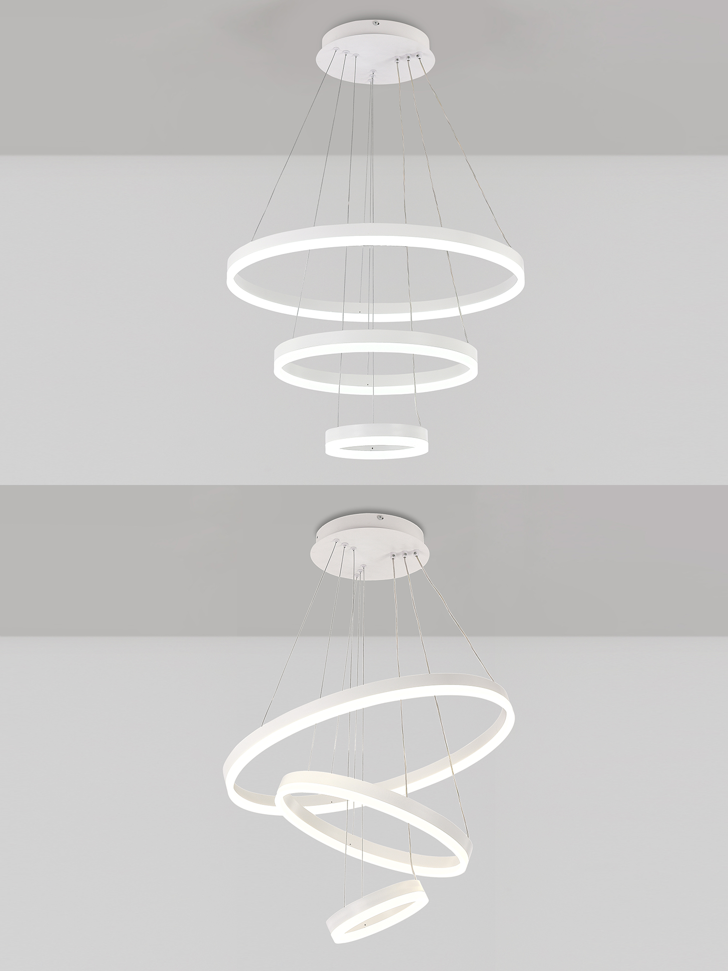 Светодиодный светильник NATALI KOVALTSEVA люстра тройной нимб 160W белый LED - фото 2
