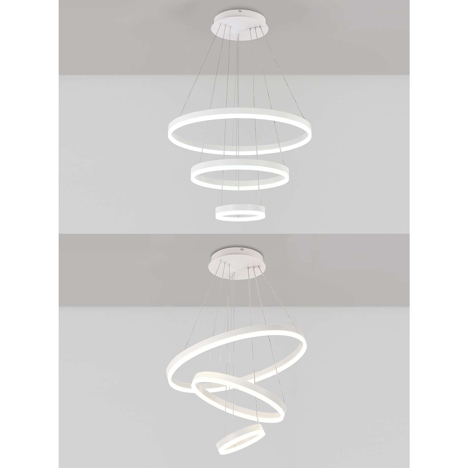 Светодиодный светильник NATALI KOVALTSEVA люстра тройной нимб 160W белый LED - фото 2