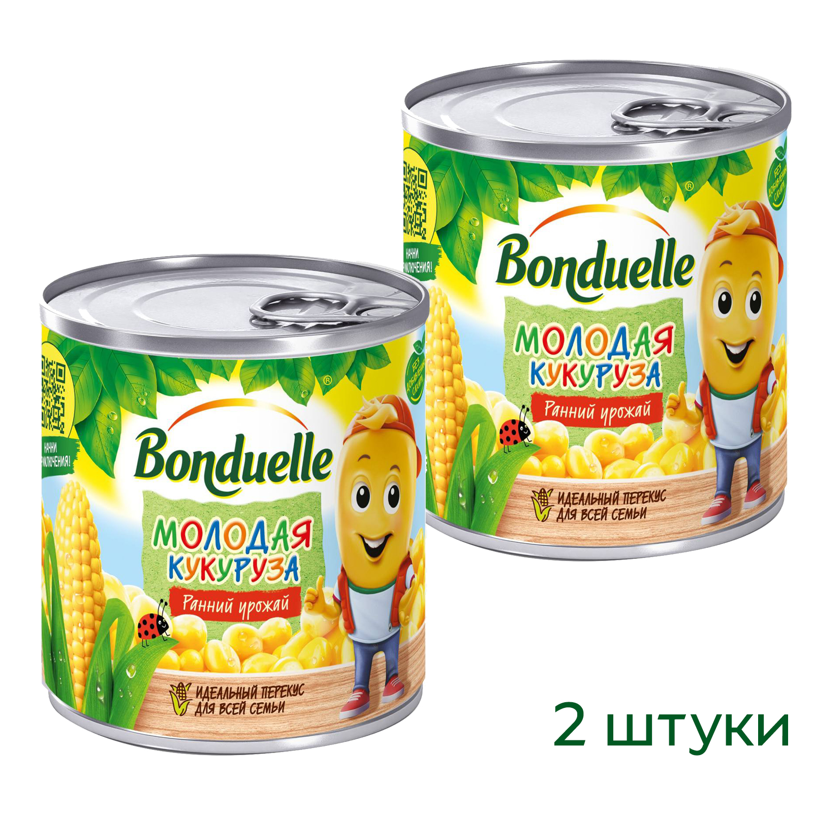 Кукуруза молодая Kids Bonduelle 2 банки по 212 мл - фото 1