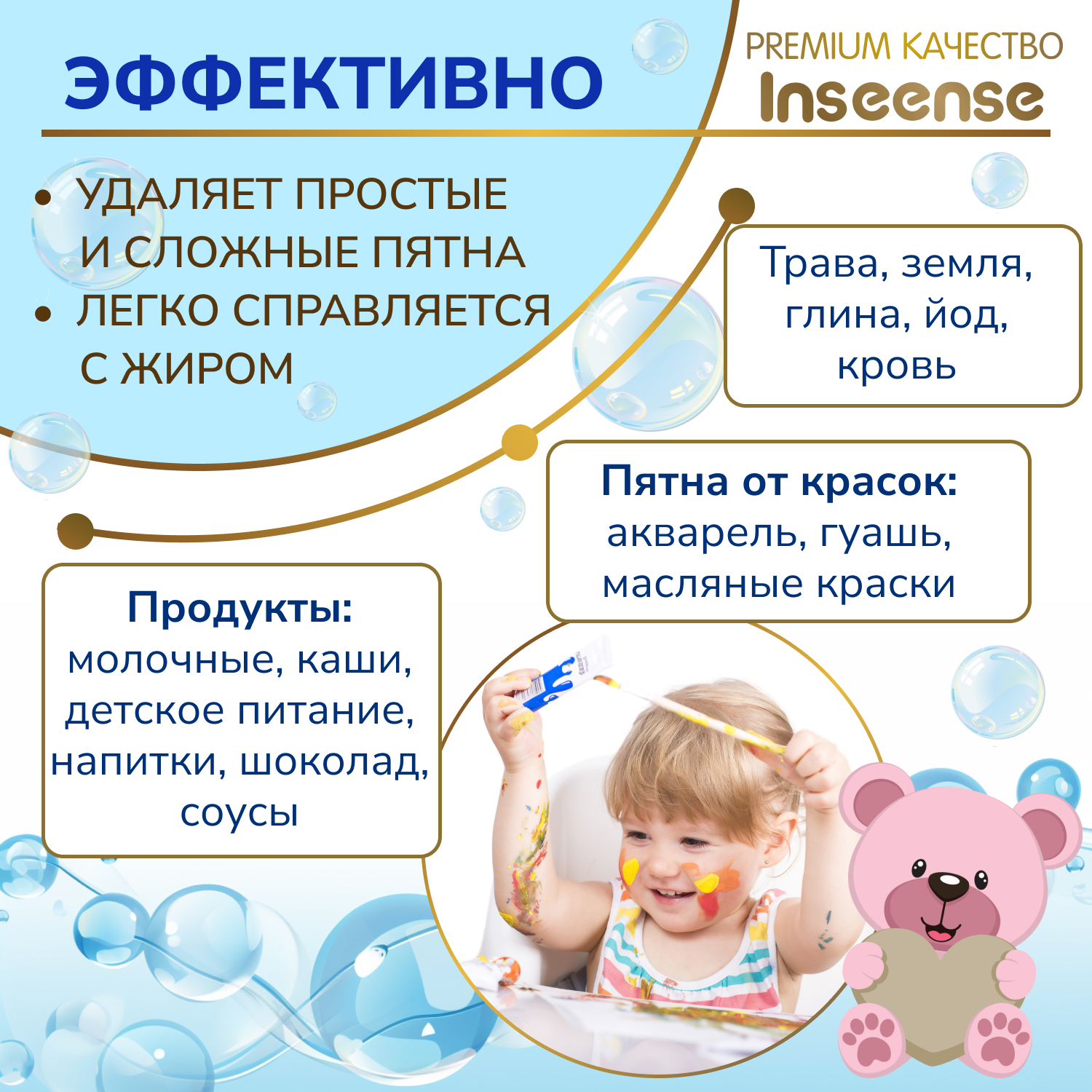 Пятновыводитель-отбеливатель INSEENSE для детской одежды 600 гр. - фото 4