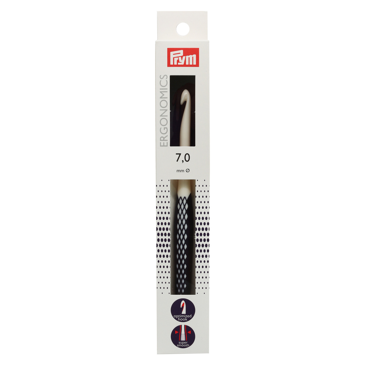 Крючок для вязания Prym эргономичный с прорезиненной ручкой удобный легкий 7 мм 17 см Ergonomics 218489 - фото 8