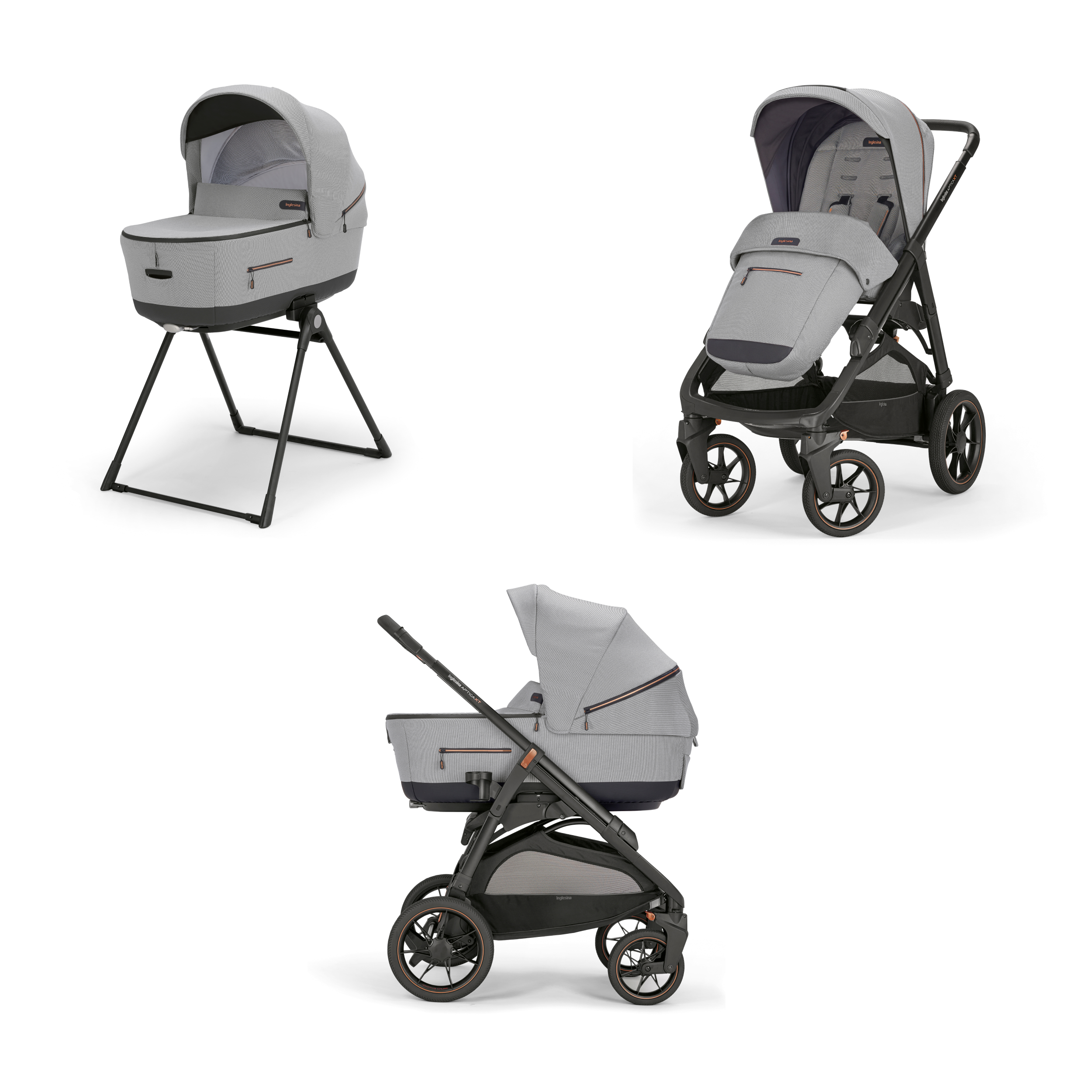 Коляска 2 в 1 INGLESINA Aptica XT New с подставкой под люльку Stand Up Horizon Grey - фото 1