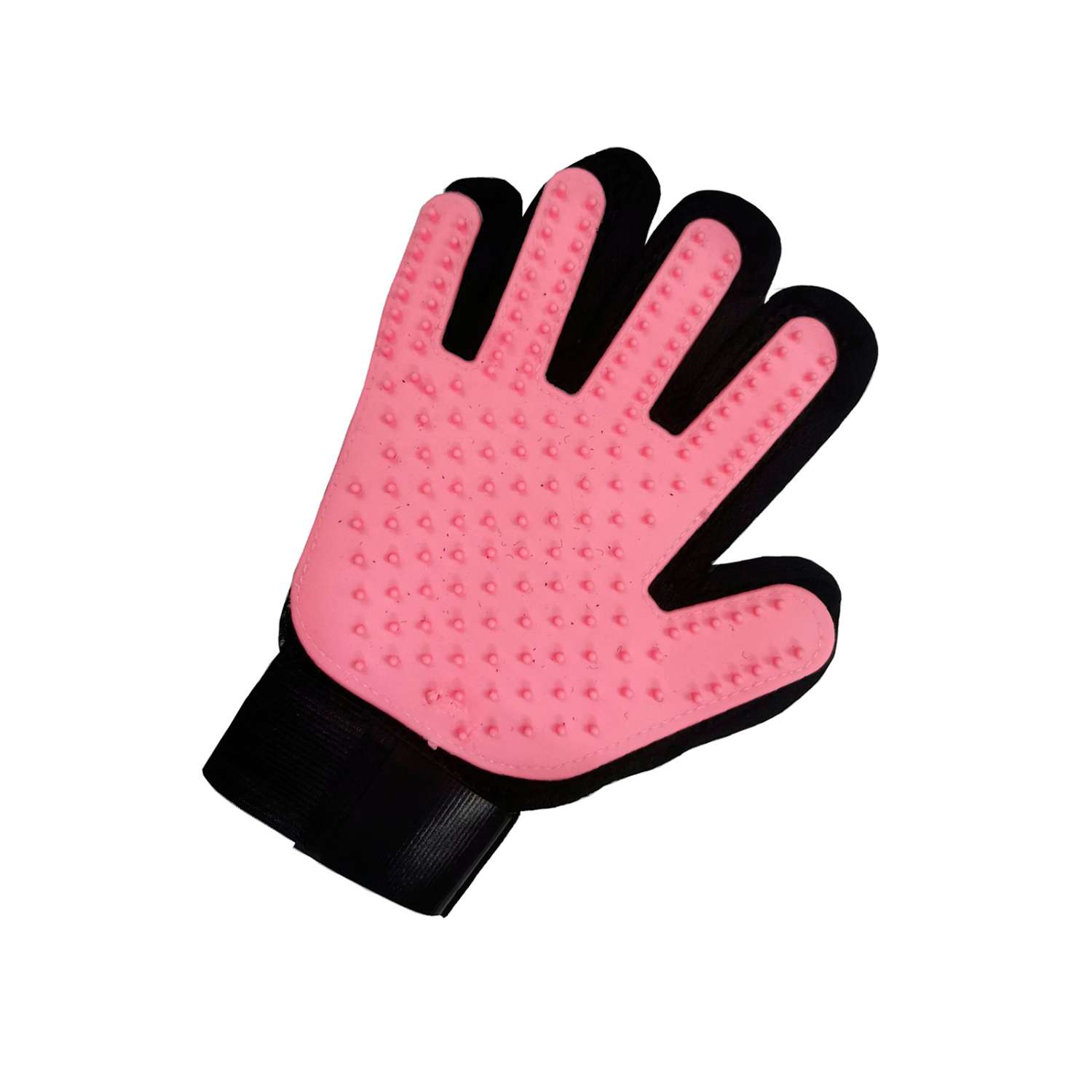 Перчатка для груминга Stefan массажная для вычесывания шерсти животных розовая 23х17см - фото 1