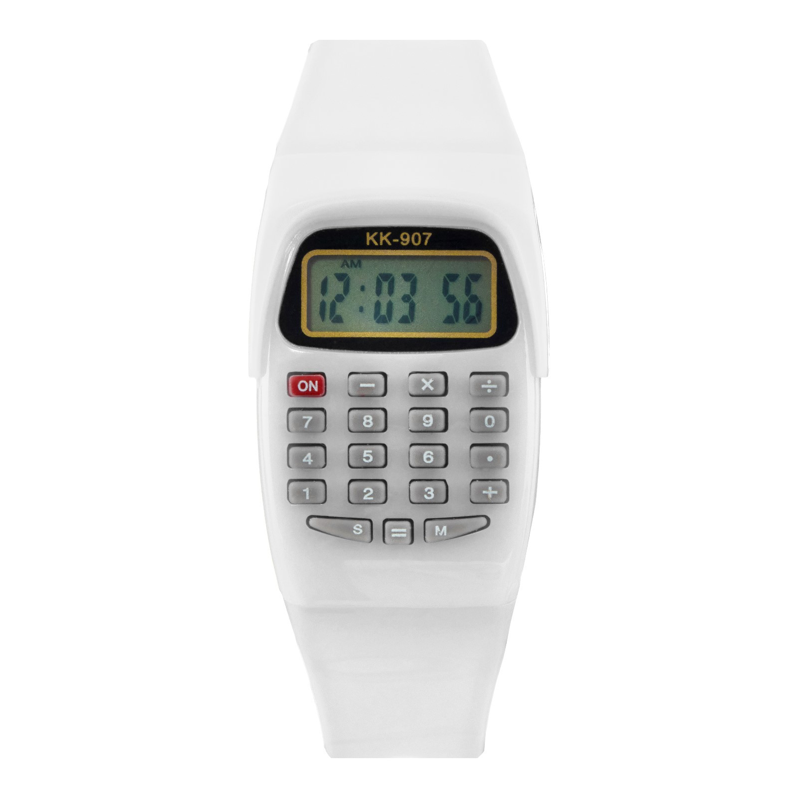 Часы Sima-Land наручные электронные детские с калькулятором ремешок силикон l-21 см белые - фото 1
