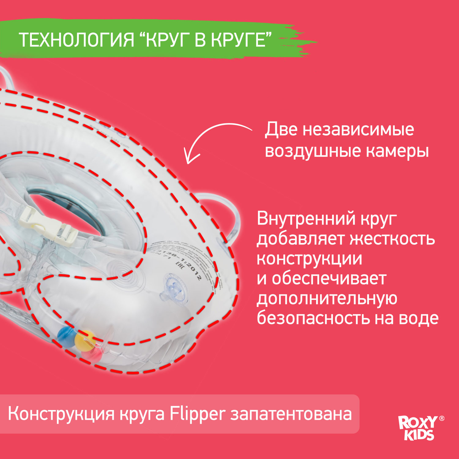 Круг для купания ROXY-KIDS надувной на шею для новорожденных и малышей Flipper Рыцарь - фото 4