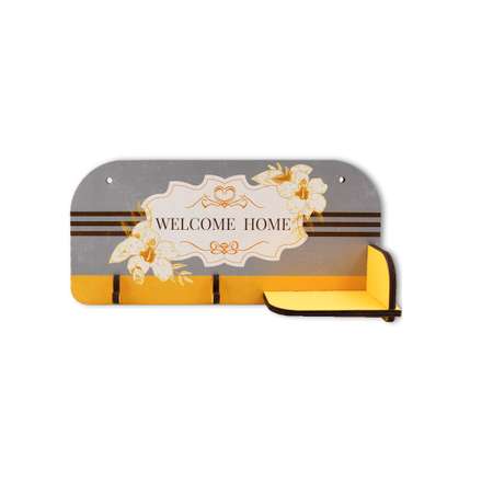 Ключница настенная с полочкой PREZENT welcome home 29 х 13.5 х 6.5 см