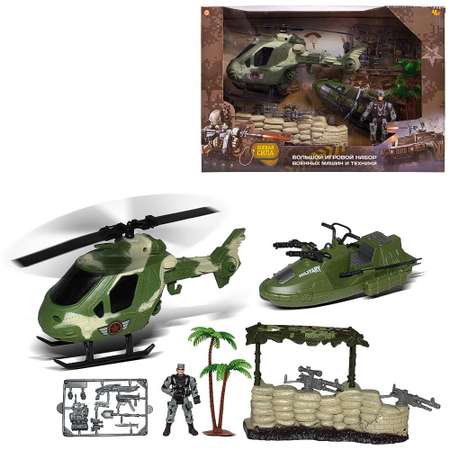 Игровой набор Боевая сила ABTOYS Военная техника с фигуркой и аксессуарами