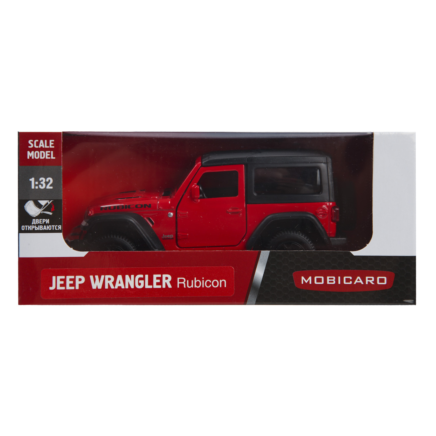 Машинка Mobicaro 1:32 Jeep Rubicon Hard Top Красная 544060(B) 544060(B) - фото 2