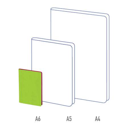 Записная книжка А6 BERLINGO 80 л кожзам Fuze цветной срез салатовый