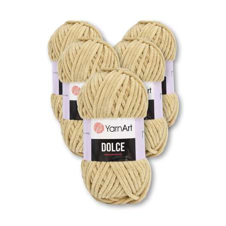 Пряжа для вязания YarnArt Dolce 100 гр 120 м микрополиэстер пушистая плюшевая 5 мотков 747 бежевый