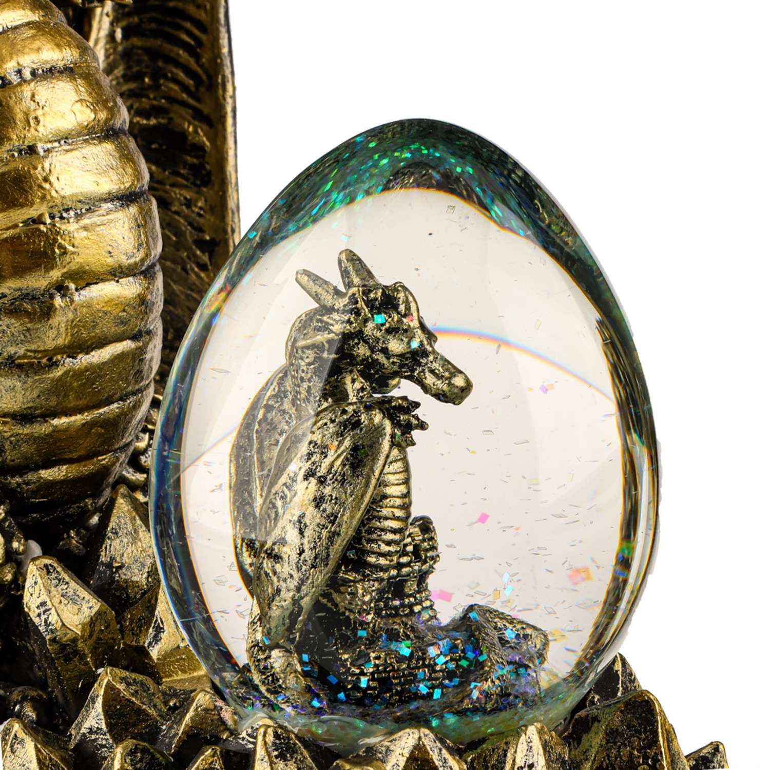 Сувенир со снежным шаром Сноубум Сказочный дракон с эффектом состаренная бронза - фото 2