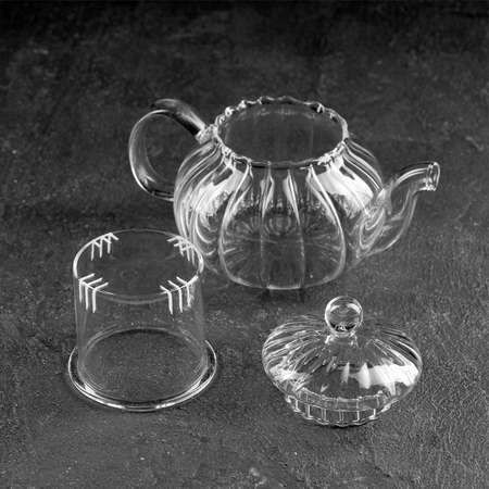Чайник Доляна заварочный со стеклянной крышкой и ситом «Диана» 400 мл