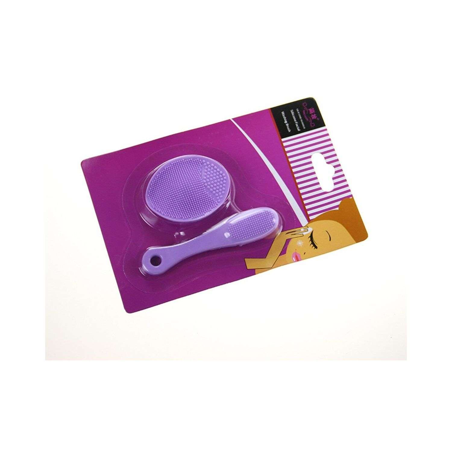 Набор щеточек Seichi для умывания силиконовые фиолетовый - фото 2