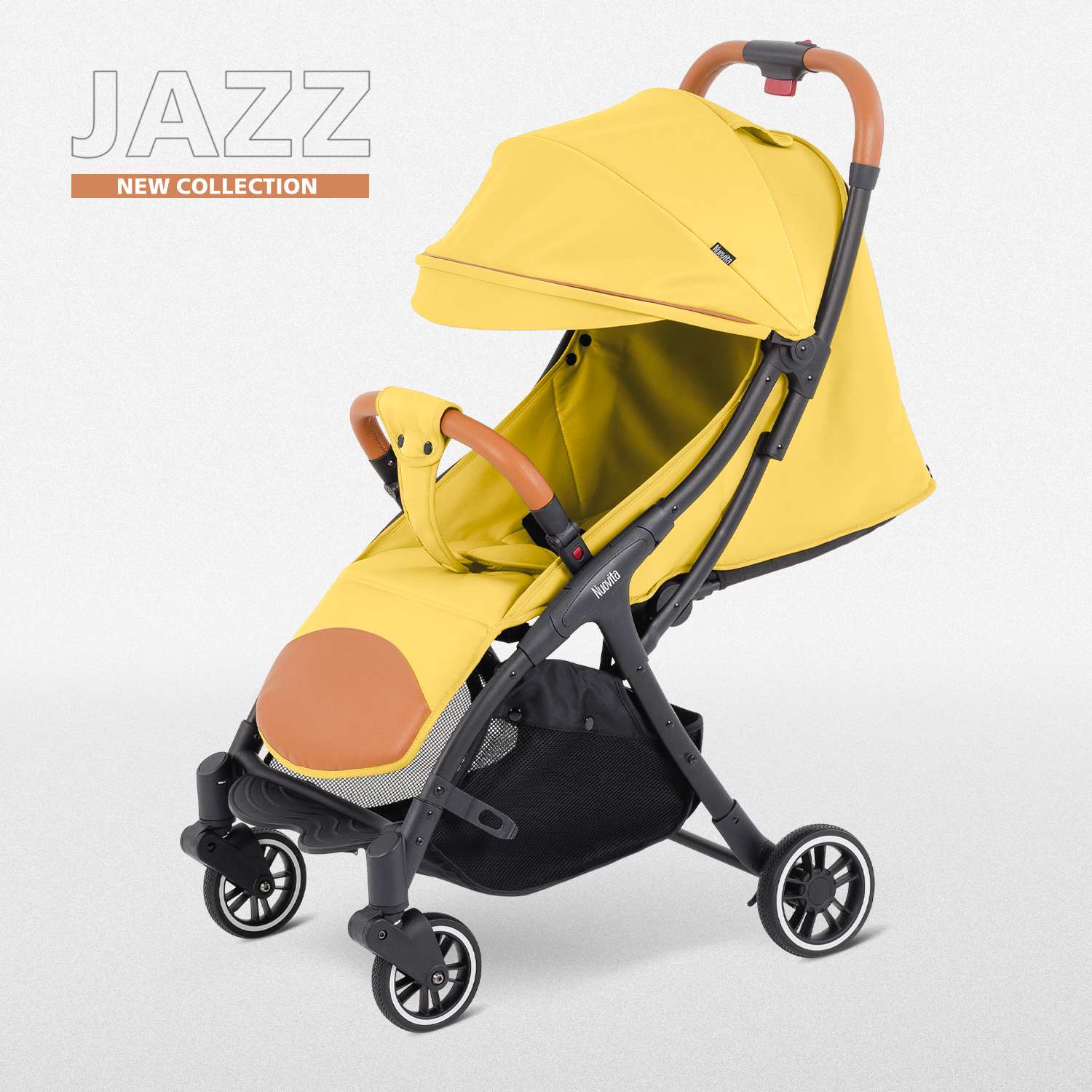 Детская прогулочная коляска Nuovita Jazz желтый - фото 1
