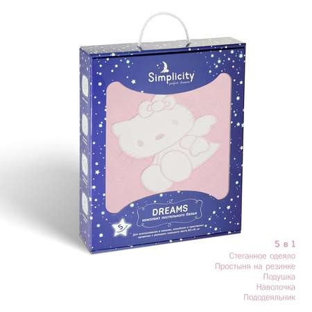 Комплект постельного белья Simplicity Dreams Cat Love 5 предметов Розовый