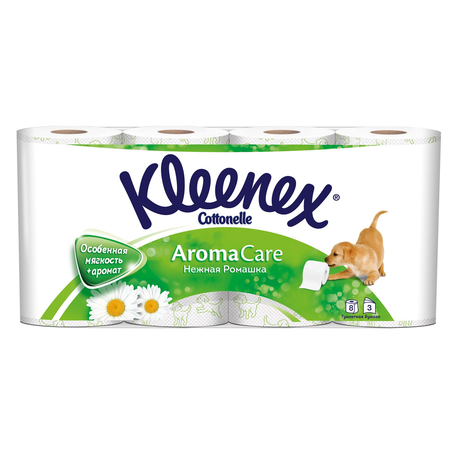 Туалетная бумага Kleenex Нежная ромашк 3 слоя 8 рулонов - фото 2