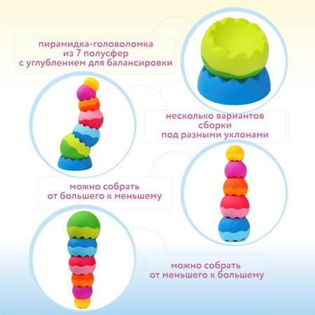 Пирамидка Fat Brain Toy 7деталей Разноцветный F070ML