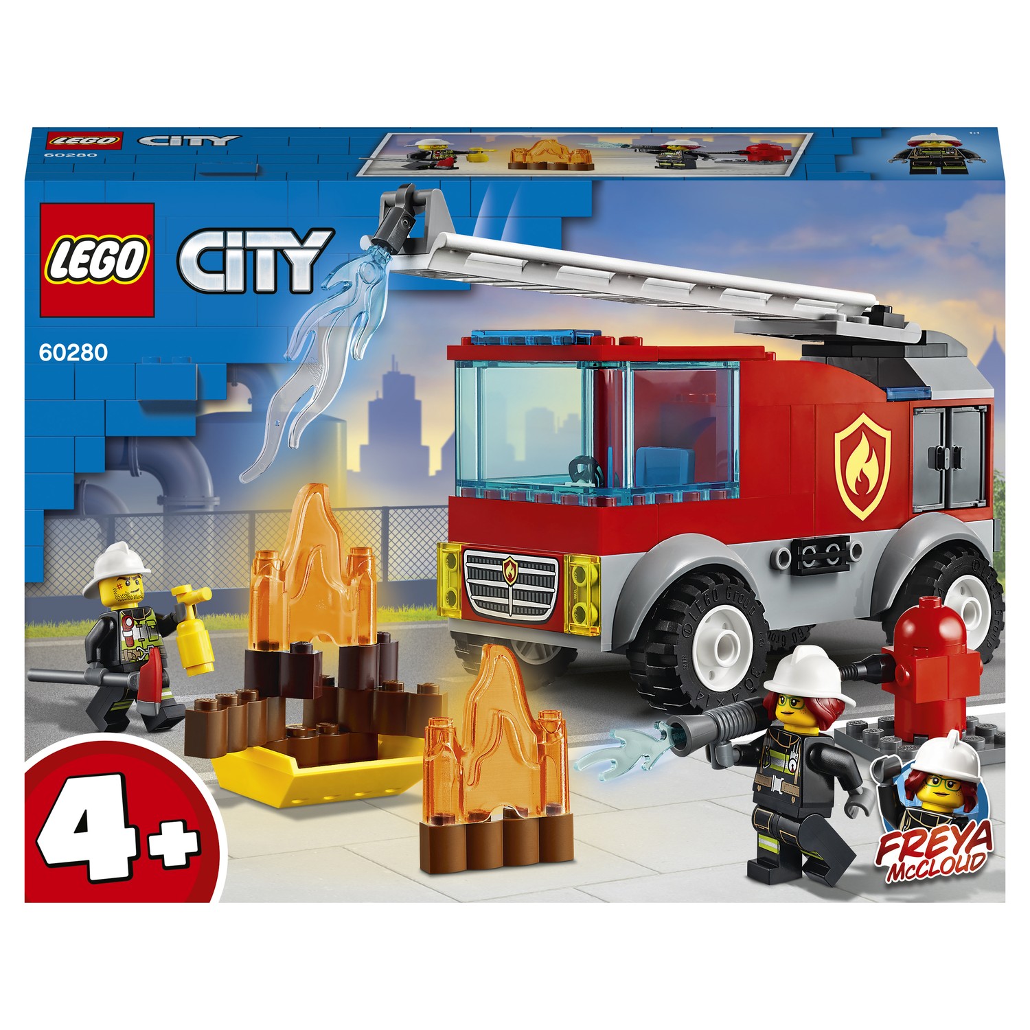 Конструктор LEGO City Fire Пожарная машина с лестницей 60280 купить по цене  999 ₽ в интернет-магазине Детский мир