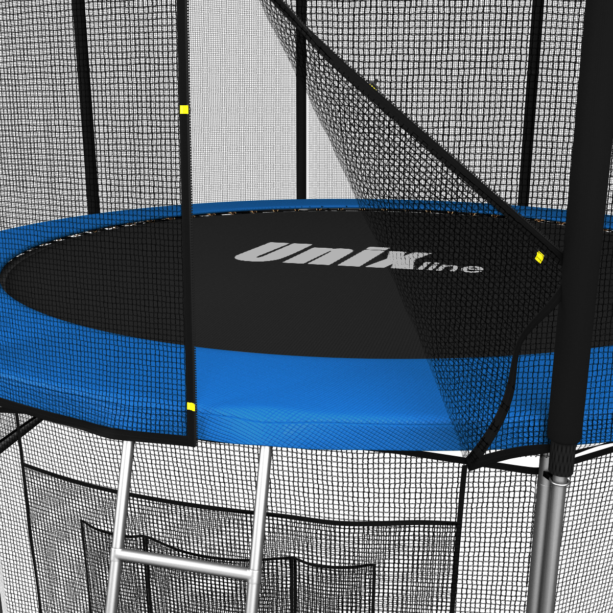 Батут каркасный Classic 8 ft UNIX line общий диаметр 244 см и прыжковой зоны 192 см до 150 кг в комплекте лестница - фото 7
