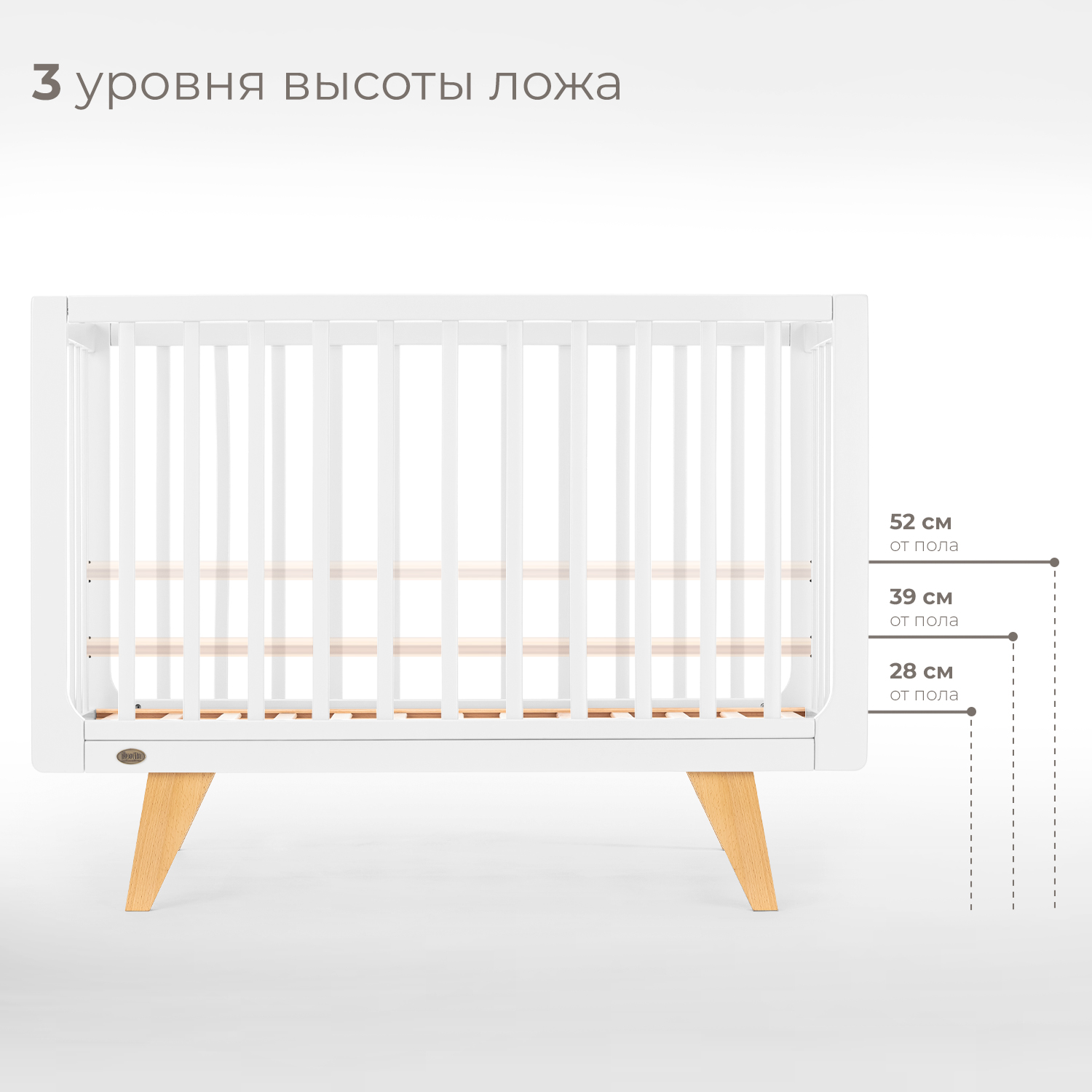 Детская кроватка Nuovita прямоугольная, продольный маятник (белый) - фото 3