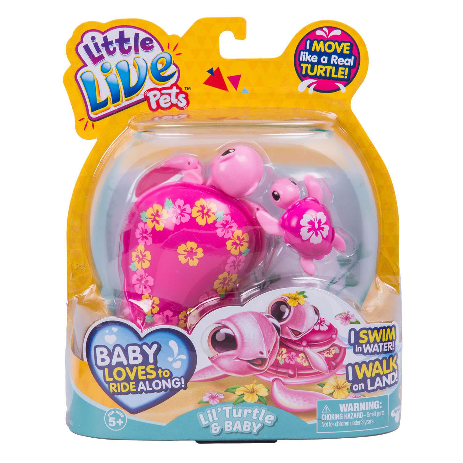 Черепашка Little Live Pets с малышом Алый верх Розовый низ - фото 6