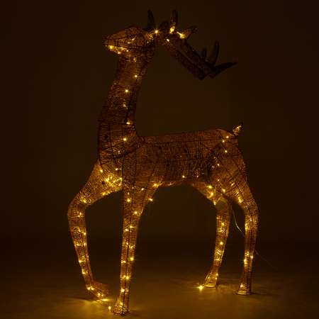 Фигура декоративная BABY STYLE Олень золотистый проволочный LED теплый белый свет 155 см